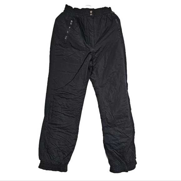 Edelweiss Women's Black Snow Ski Snowboard Nylon Pants Stretch Waist Black, Sz 8 - Picture 1 of 10